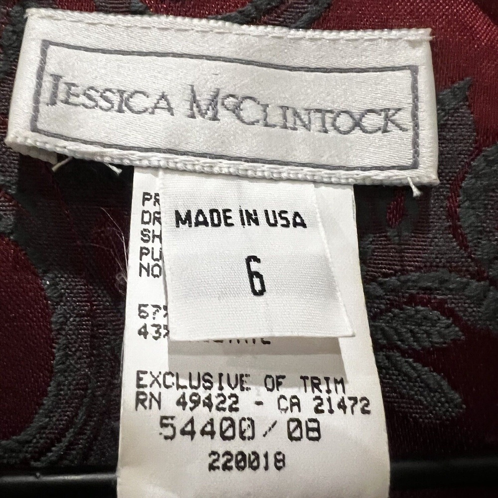 Vintage Jessica Mcclintock Jacquard Jacket 80’s Lace Detail And Pearl/ Beads - Picture 12 of 13